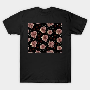 rose pattern T-Shirt